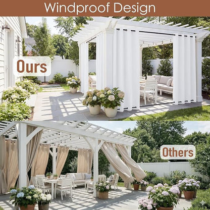 RYB HOME 2 Panels Outdoor Curtains - Image 2