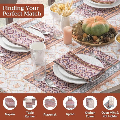 Maison d' Hermine Table Cloth Rectangle Table 100% Cotton 60 x 120 Inches Fall Tablecloth Reusable Everyday Use for Thanksgiving Christmas Decorations Dining Farmhouse Party (Fair Isle)