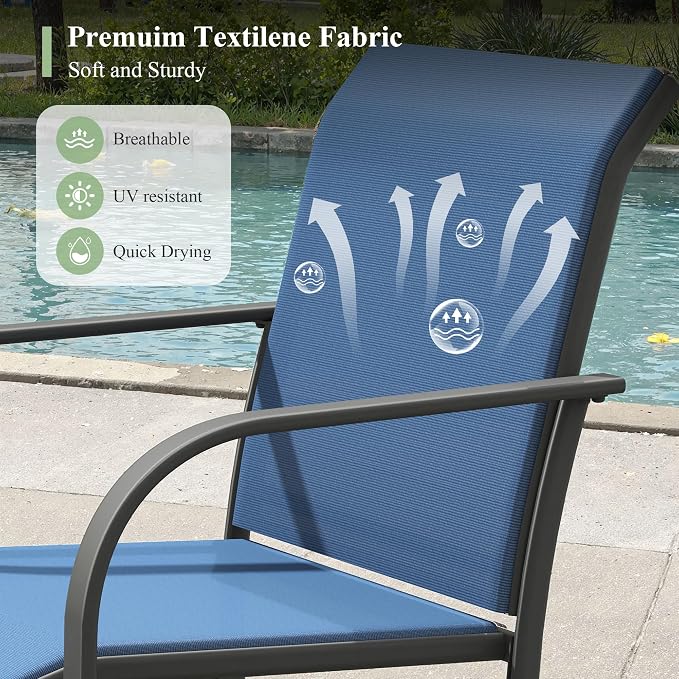 Outdoor Chairs Set of 8, Stackable Patio Dining Chairs - Image 4