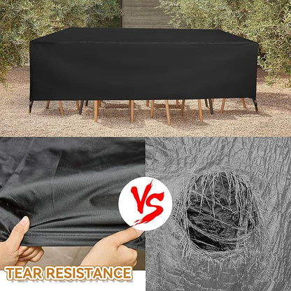 TUOKING Outdoor Furniture Covers Heavy-Duty 420D Waterproof Cover,All-Weather Patio Furniture Protector for Sofa,Chairs & Table-UV-Resistant,Anti-Tear Dustproof Covers (Black, 84"L x 52"W x 29"H)