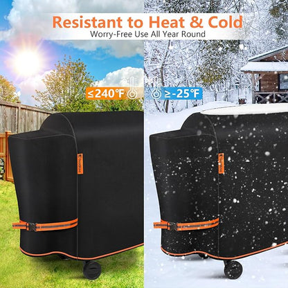 [Upgraded 1000D Heavy Duty Fabric] Grill Cover for Traeger Pro 22/575 Series BAC503, Waterproof Wood Pellet Smoker Cover, Tear & Fade Resistant with Buckle &Zipper, for Traeger Lil'Tex Elite, Eastwood