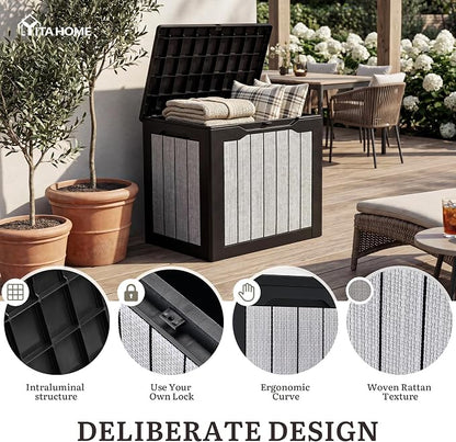 YITAHOME 30 Gallon Deck Box | 2-Pack Waterproof Resin Outdoor Storage Box - Image 2