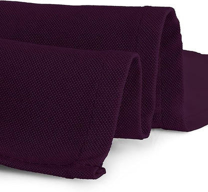 Gee Di Moda Rectangle Tablecloth - 90 x 156 Inch Eggplant Table Cloth for 8 Foot Tables with Floor-Length Drop - Heavy Duty Washable Fabric for Holiday Party, Dinner, Weddings & Baby Shower