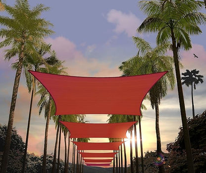 Amgo Custom Size 18' x 18' Red Rectangle Square Sun Shade Sail UPF50+ AGTAPR0810 by Amgo