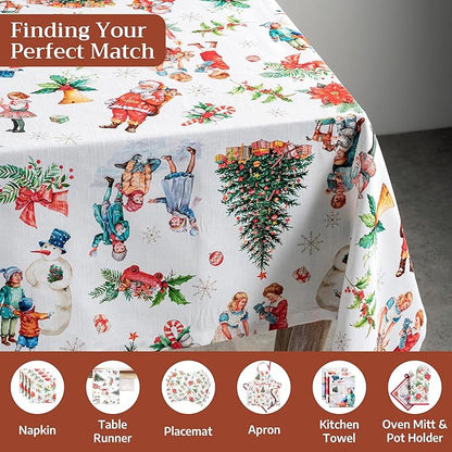 Maison d' Hermine Table Cloth Rectangle Table 100% Cotton 60 x 108 Inches Fall Tablecloth Reusable Everyday Use for Thanksgiving Christmas Decorations Dining Farmhouse Party (Chromo)