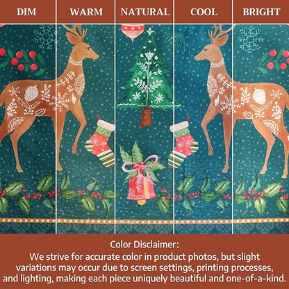 Maison d' Hermine Table Cloth Rectangle Table 100% Cotton 70 x 108 Inches Fall Tablecloth Reusable Everyday Use for Thanksgiving Christmas Decorations Dining Farmhouse Party (Hygge Christmas)