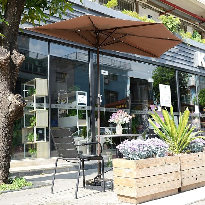Half Patio Umbrella - 9ft Outdoor Patio Canopy - Condo - Image 6