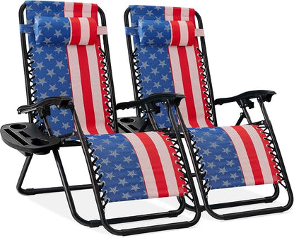 Best Choice Products Set of 2 Adjustable Steel Mesh Zero Gravity Lounge Chair by Unknown