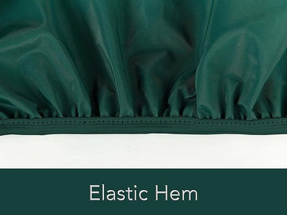 Covermates Classic Rectangular Table Top Cover – All-Weather Outdoor Table Protection, Water-Resistant Vinyl, Elastic Hem, Mesh Vents, Patio Furniture Cover, Rectangular 60W x 36D x 6H, Green