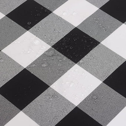 Cupuamon 2 Pack Waterproof Polyester Fabic Rectangle Checkered Tablecloth，60x84 Outdoor Table Cloth，Oil Stain Prevention Table Cloth for Pinics and Parties（Black and White）