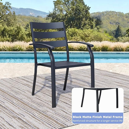 Patio Dining Chairs Set of 6, Wrought Iron Patio Furniture Chairs - Image 3