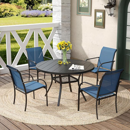 DIFY Patio Dining Chairs Set of 4, Stackable Outdoor Metal Chairs - Image 8
