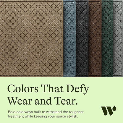 WaterHog Heavy Duty Doorway Mat, 4' x 6', Made in USA, Durable & Skid-Resistant Entryway Mat, Water-Trapping, Indoor/Outdoor Decorative Floor Covering, Cordova Collection, Khaki/Camel