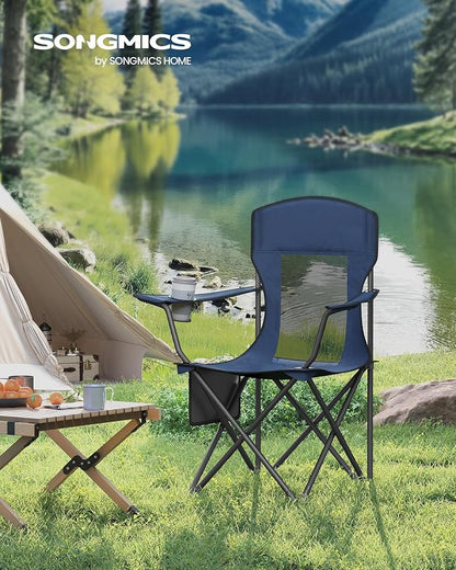 SONGMICS 2 Pack Breathable Camping Chairs, 330 lb Capacity Foldable Outdoor - Image 2