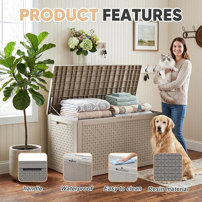 110 Gal Waterproof Outdoor Storage Box UV Resistant Deck Box | Extra-large - Image 5