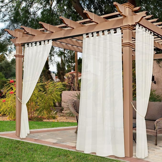 NICETOWN 2 Panels Outdoor Sheer Curtains by NICETOWN