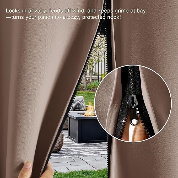 RYB HOME Fade-Resistant Extra Wide Outdoor Curtains - Image 3