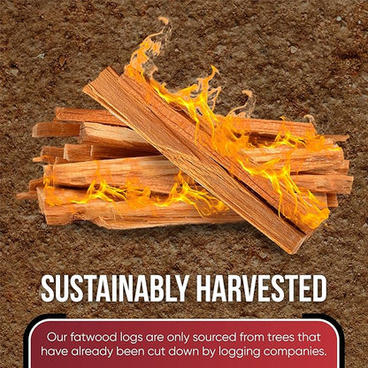 Fatwood Fire Starter Sticks 10 lb – 100% Natural, Resin-Rich Kindling for Fireplace, Wood Stove, Fire Pit & Campfire – Quick-Ignite Pine Wood Starter Logs – Clean Burn, Indoor/Outdoor – Easy Lighting