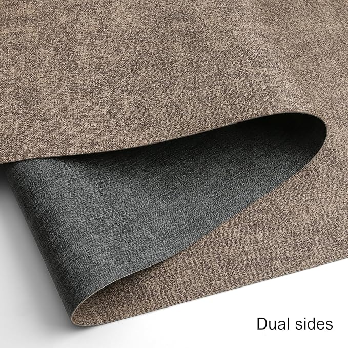 Table Runners 72 Inches Long, Dual-Sided Faux Leather Farmhouse Table Runner Waterproof Heatproof Non-Slip for Living Room Party Home Decor Holiday Decorations(Gray Brown, 15 x 72 Inch)