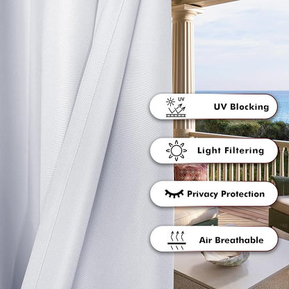 BONZER Outdoor Curtains for Patio Waterproof Thick Privacy | Grommet Sun Light - Image 4