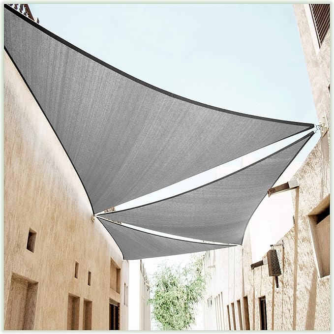 ColourTree 12' x 12' x 12' Grey Sun Shade Sail Triangle CTSLT12 by ColourTree