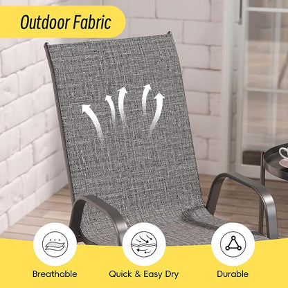 Patio Chairs Set of 4, Stackable Outdoor Dining Chairs Set - Image 7