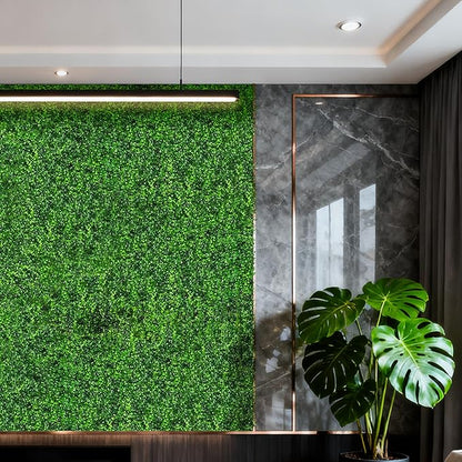 24x16 Inch Artificial Boxwood Panels (12-Pack) - UV Protected Faux Grass Wall Mats for Outdoor Fence Cover, Garden Privacy Screen, Indoor Wall Decor, and Wedding Backdrops (12)