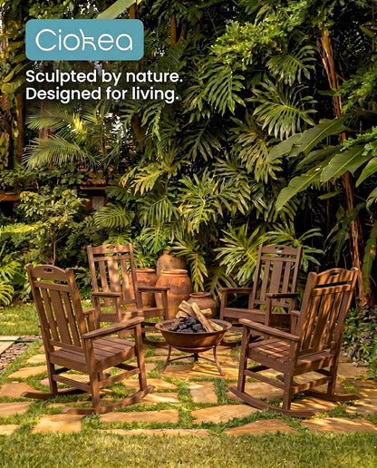 Oversized Outdoor Rocking Chairs, High Back Patio Rockers - Image 3