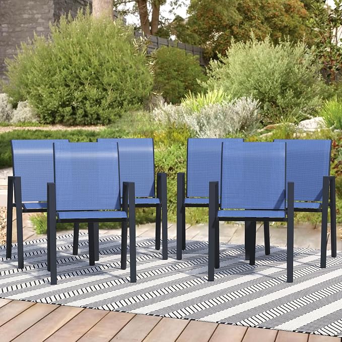 Outdoor Patio Chairs Set of 6, Lightweight Patio Set by Home