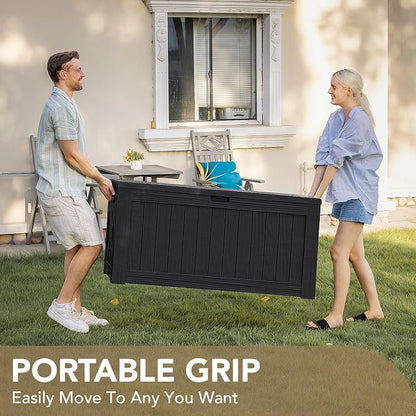 Devoko 120 Gallon Deck Box Resin Outdoor Storage Box Waterproof | Large Outdoor - Image 8