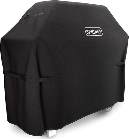 SPRINKS® Grill Cover Weatherproof Grillcover for Weber, Napoleon, Enders - Extra Handles Gas Grill Oxford 600D Fabric [52in x 26in x 43in] - Black