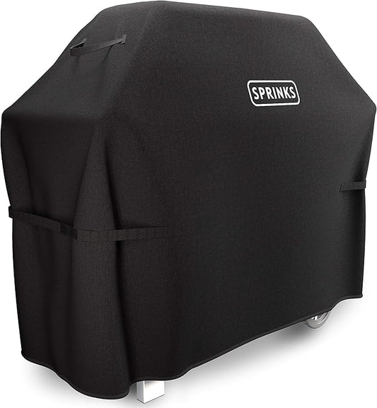 SPRINKS® Grill Cover Weatherproof Grillcover for Weber, Napoleon, Enders - Extra Handles Gas Grill Oxford 600D Fabric [52in x 26in x 43in] - Black
