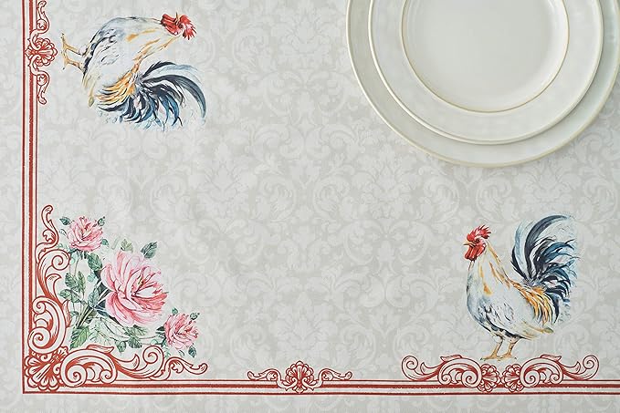 Maison d' Hermine Table Cloth Rectangle Table 100% Cotton 60 x 108 Inches Tablecloth Reusable Decorative Everyday Use for Dining Room, Farmhouse, Home Party, Festive & Wedding Spring Summer - Campagne