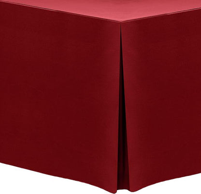 Ultimate Textile -5 Pack- 5 ft. Fitted Polyester Tablecloth - Fits 30 x 60-Inch Banquet and Folding Rectangular Tables - 42" H, Cherry Red
