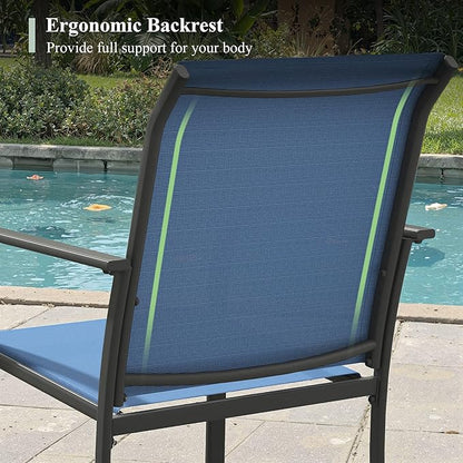 Outdoor Chairs Set of 6, Stackable Patio Dining Chairs - Image 7