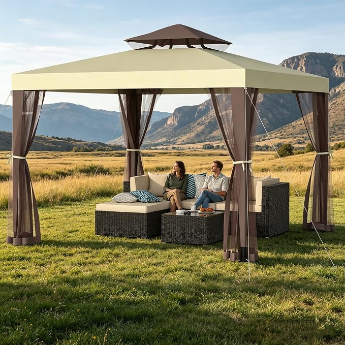 Outdoor Gazebo for Patio, 10×10 Canopy Tent by Unknown