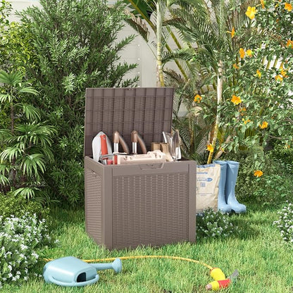 PatioZen 36 Gallon Deck Box Outdoor, Weatherproof Resin Patio Storage Box - Image 5