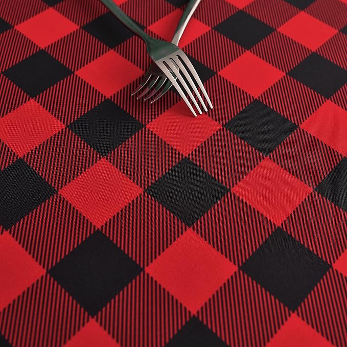 Classic Gingham Buffalo Tablecloth Fabric - Oblong 90x156 Inch Water Proof Checkered Table Cloth for Indoor Outdoor - Table Cover for Birthday, Picnics, BBQs, and Parties