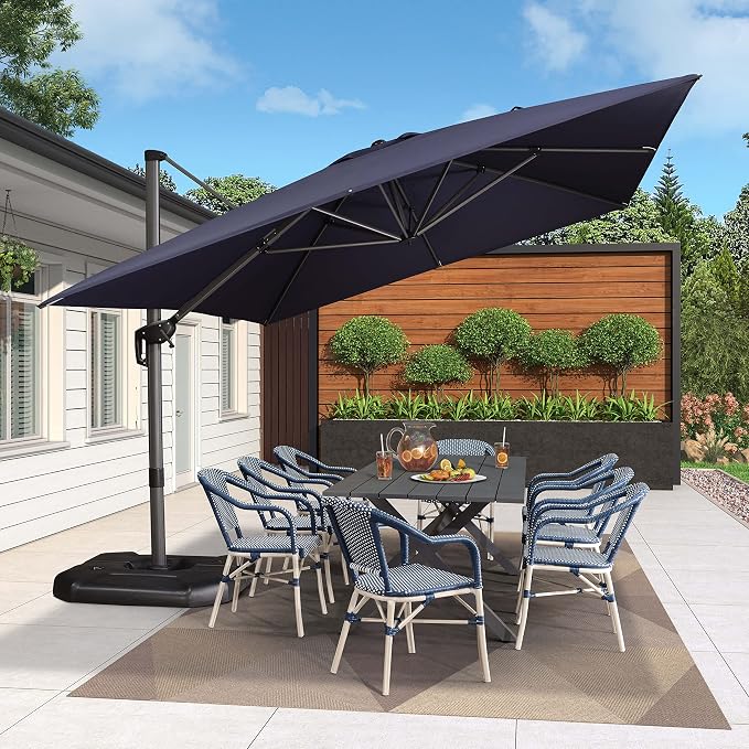 PURPLE LEAF Patio Cantilever Umbrella 10' x 13' Large Space - Image 2