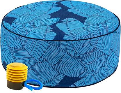 UPWELL Waterproof Inflatable Outdoor Ottoman Pouf,Portable Patio Footrest, Durable & Stylish, Perfect for Garden, Pool, Camping & Home Use - D20 xH9（LiteEase）