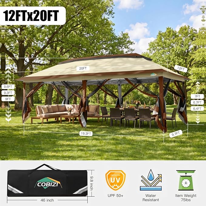 COBIZI 12x20 Pop Up Canopy Tent - Image 2