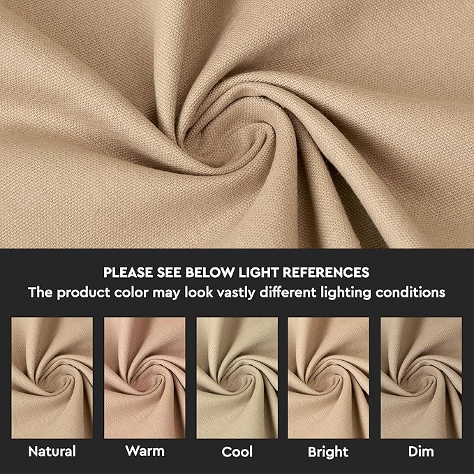 Encasa XO Table Runner 13"x72" Long | Cotton Canvas Fabric | Light Beige Solid Color | Machine Washable & Durable