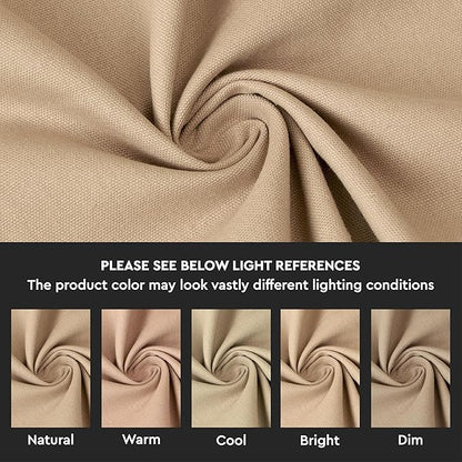 Encasa XO Table Runner 13"x72" Long | Cotton Canvas Fabric | Light Beige Solid Color | Machine Washable & Durable