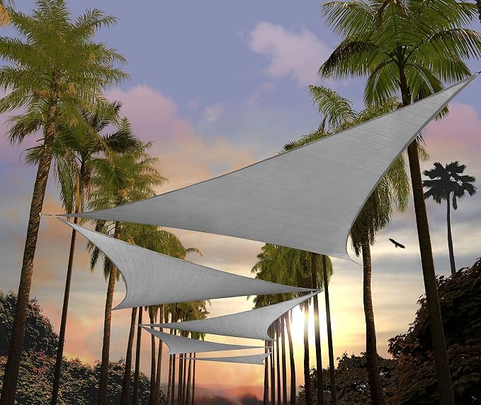 Amgo Custom Size 22' x 22' x 22' Gray Triangle Sun Shade Sail UPF50+ AGTAPT10 by Amgo