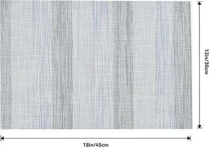 Leetaltree LightSteel Blue Placemats Set of 4 - Heat Resistant Non-Slip Place mats for Dining Table, Washable Durable PVC Vinyl Woven Table Mats（LightSteel Blue, 4）