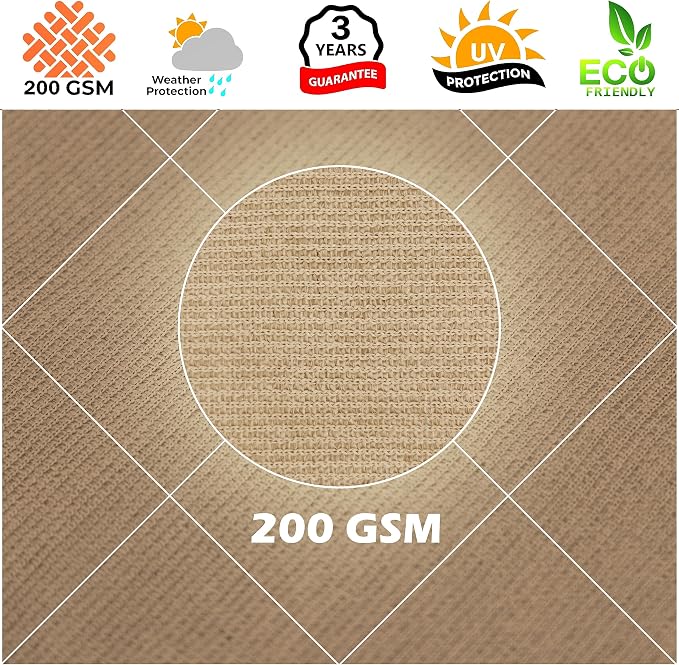 Royal Shade 8' x 18' Sand Beige Rectangle Square Sun Shade Sail Order to Make - Image 8