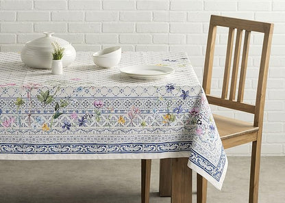 Maison d' Hermine Table Cloth Square Table 100% Cotton 54 x 54 Inches Tablecloth Reusable Decorative Everyday Use for Dining Room, Farmhouse, Home, Party, Festive & Wedding Spring Summer - Faience