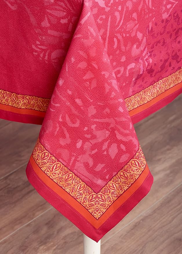 Maison d' Hermine Table Cloth Rectangle Table 100% Cotton 70 x 120 Inches Fall Tablecloth Reusable Everyday Use for Thanksgiving Christmas Decorations Dining Farmhouse Party (Versailles)