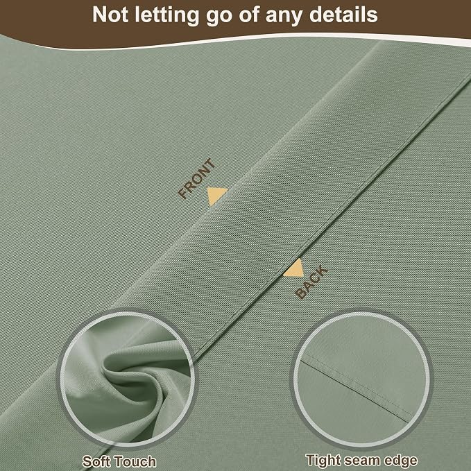 Outdoor Curtains for Patio Waterproof Rod Pocket 6 Pcs 54x95 Sage Green | - Image 7