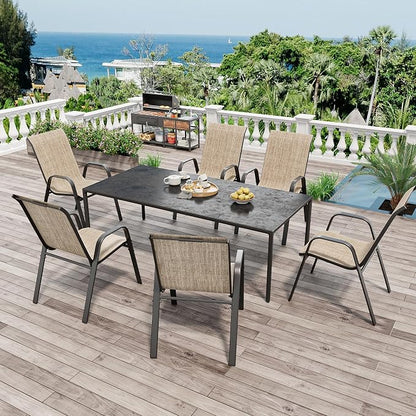 Patio Chairs Set of 4, Stackable Outdoor Dining Chairs - Image 8